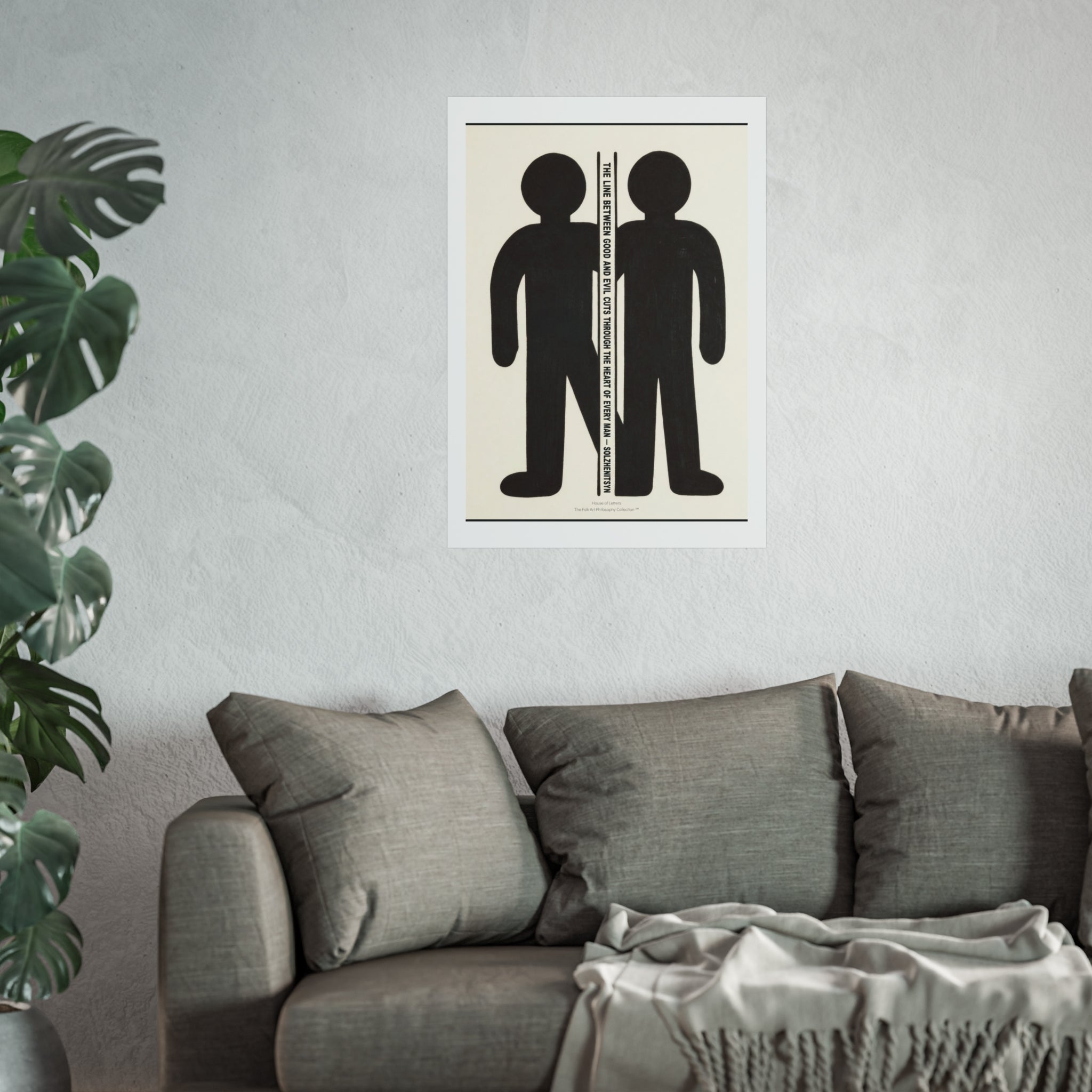 Fine Art Poster – Minimalist Two Figures Wall Art Print - The Folk Art Philosophy Collection