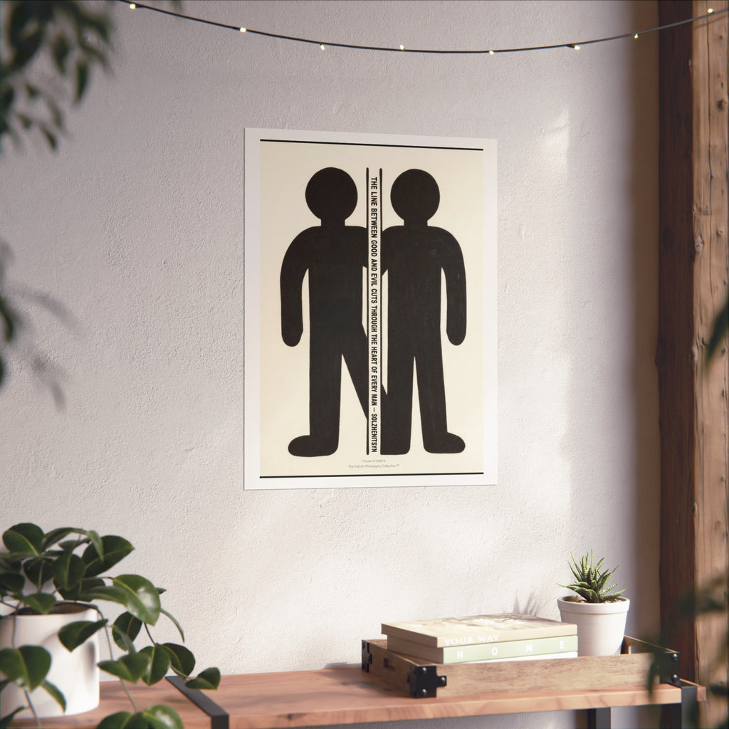 Fine Art Poster – Minimalist Two Figures Wall Art Print - The Folk Art Philosophy Collection