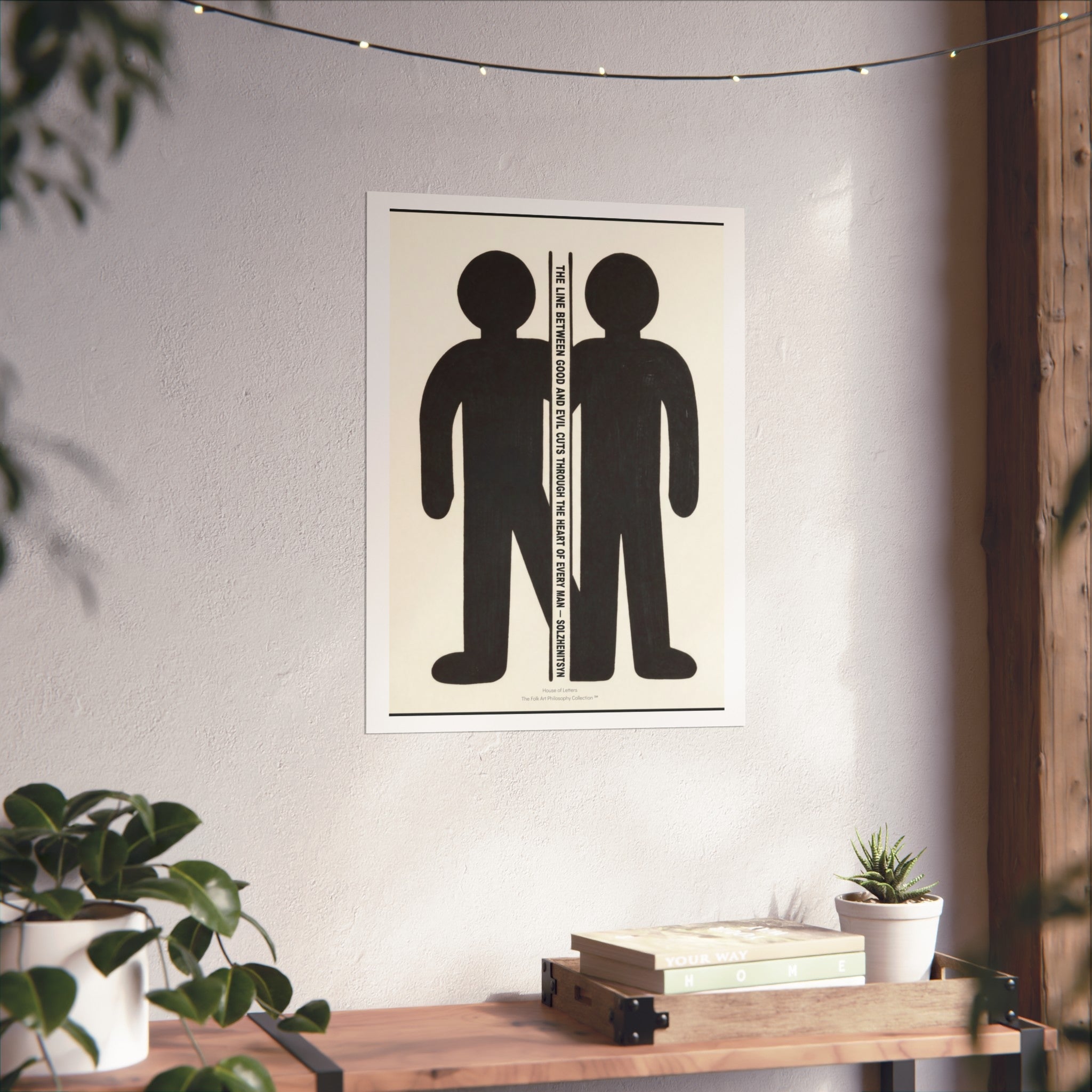 Fine Art Poster – Minimalist Two Figures Wall Art Print - The Folk Art Philosophy Collection