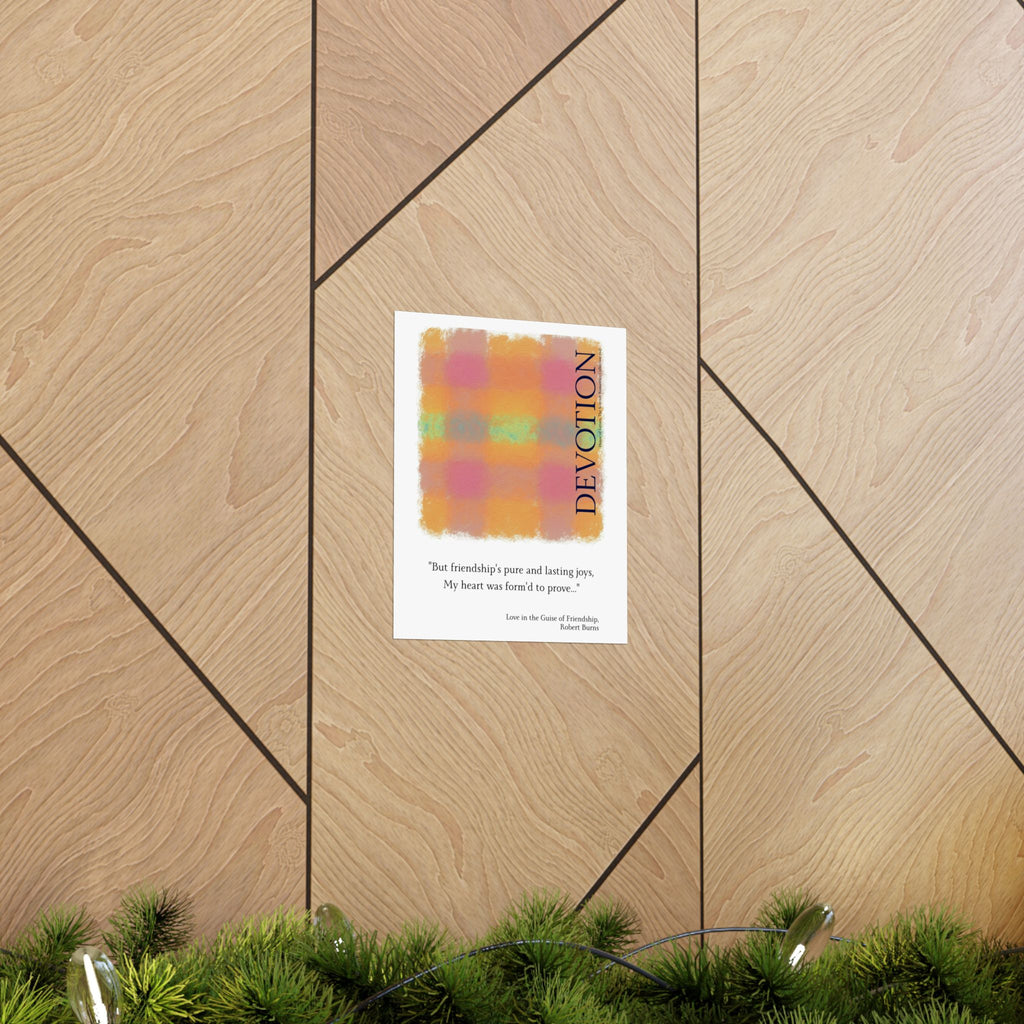 Robert Burns 'Devotion' Tartan Poster — Scottish Romantic Literary Wall Art