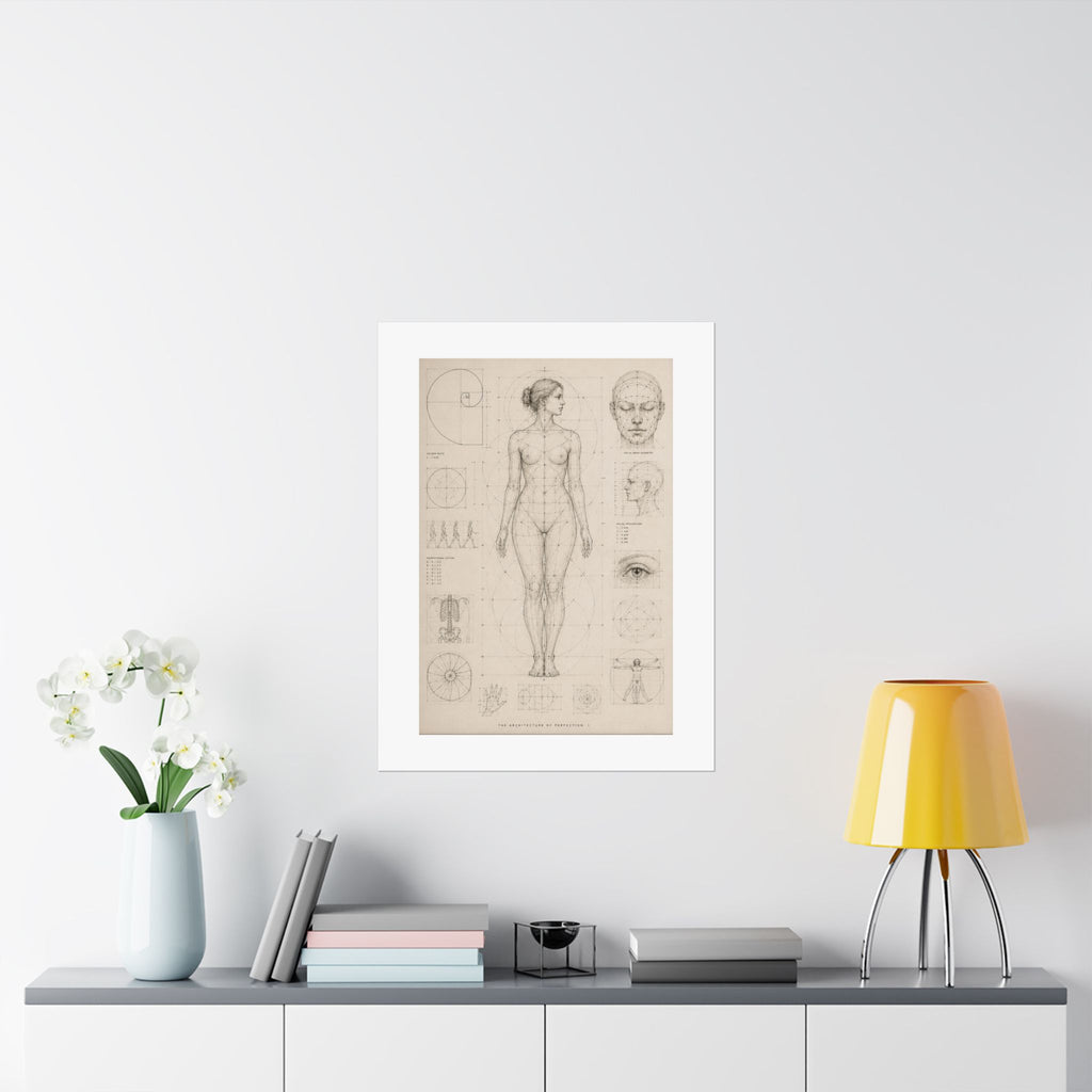 Anatomical Study Matte Poster — Vintage Human Proportions Print