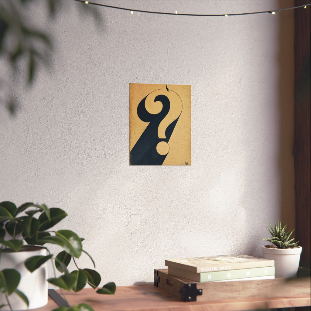 Question Mark Poster — Minimalist Surreal Matte Vertical Art Print