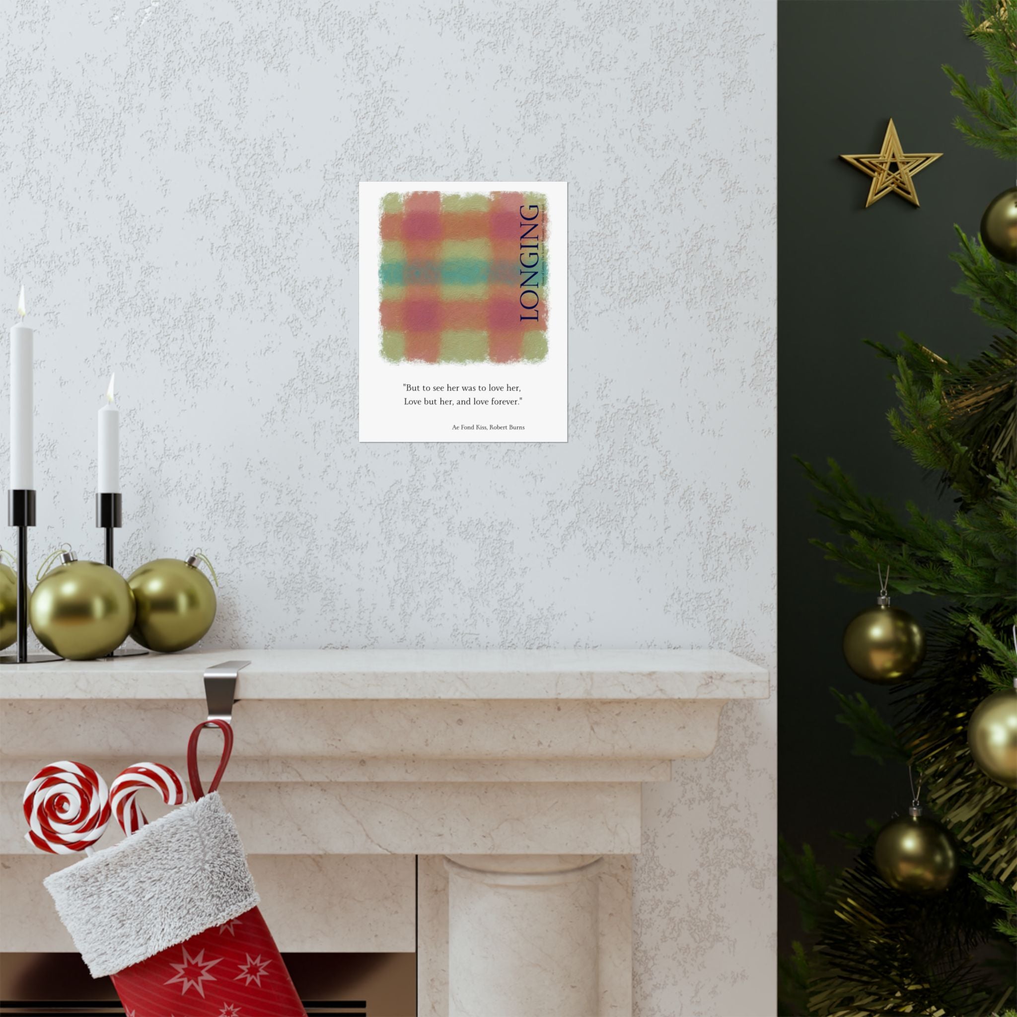 Robert Burns "Longing" Tartan Poster — Scottish Romantic Literary Wall Art