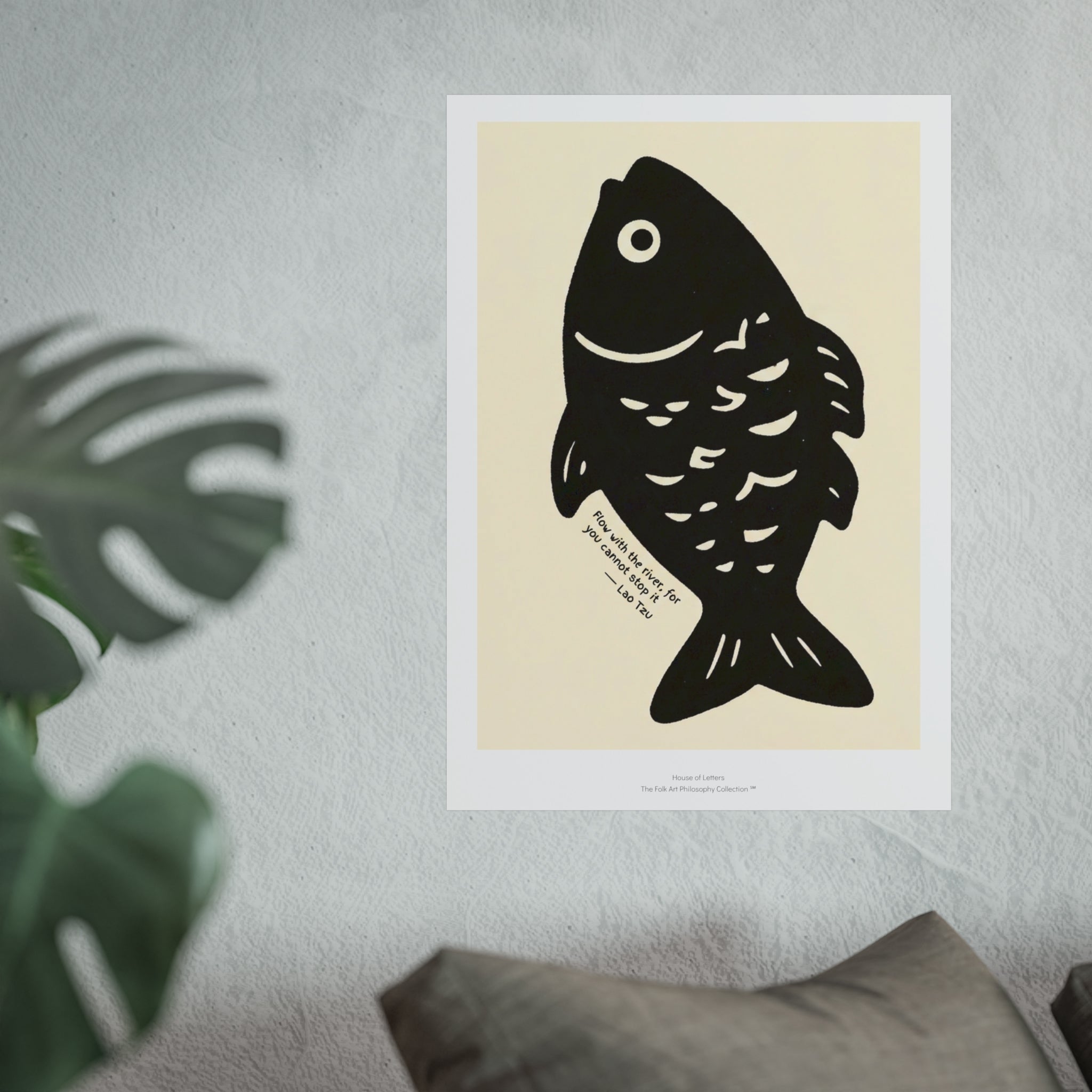 Fine Art Poster – Minimalist Fish Wall Art Print - The Folk Art Philosophy Collection