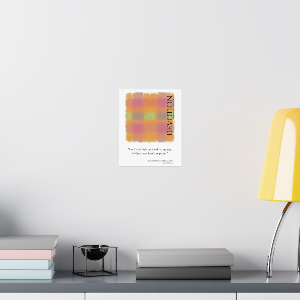 Robert Burns 'Devotion' Tartan Poster — Scottish Romantic Literary Wall Art