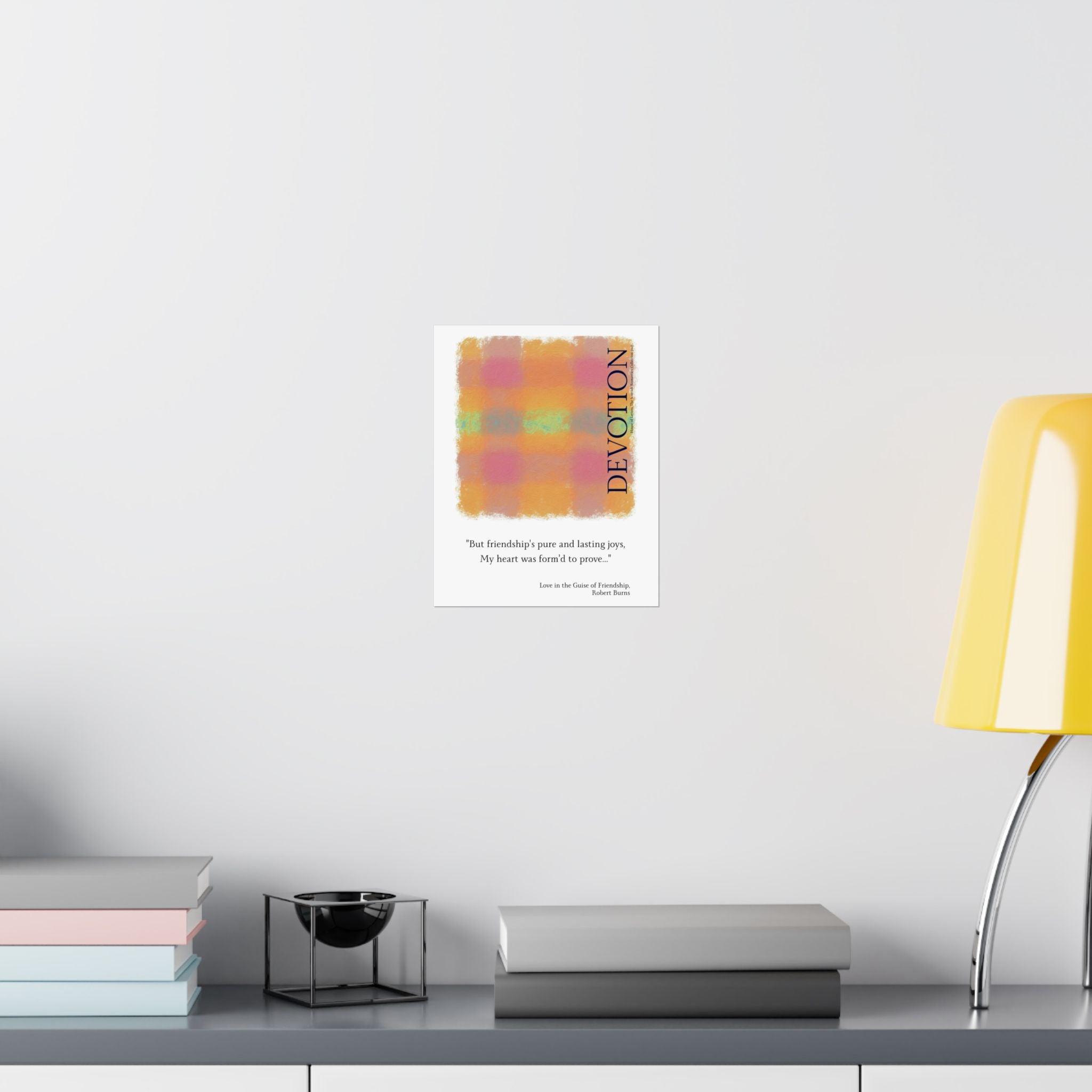 Robert Burns 'Devotion' Tartan Poster — Scottish Romantic Literary Wall Art