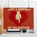 Ironic Validation Heart Needlepoint Poster — Modern Satire Embroidery Print
