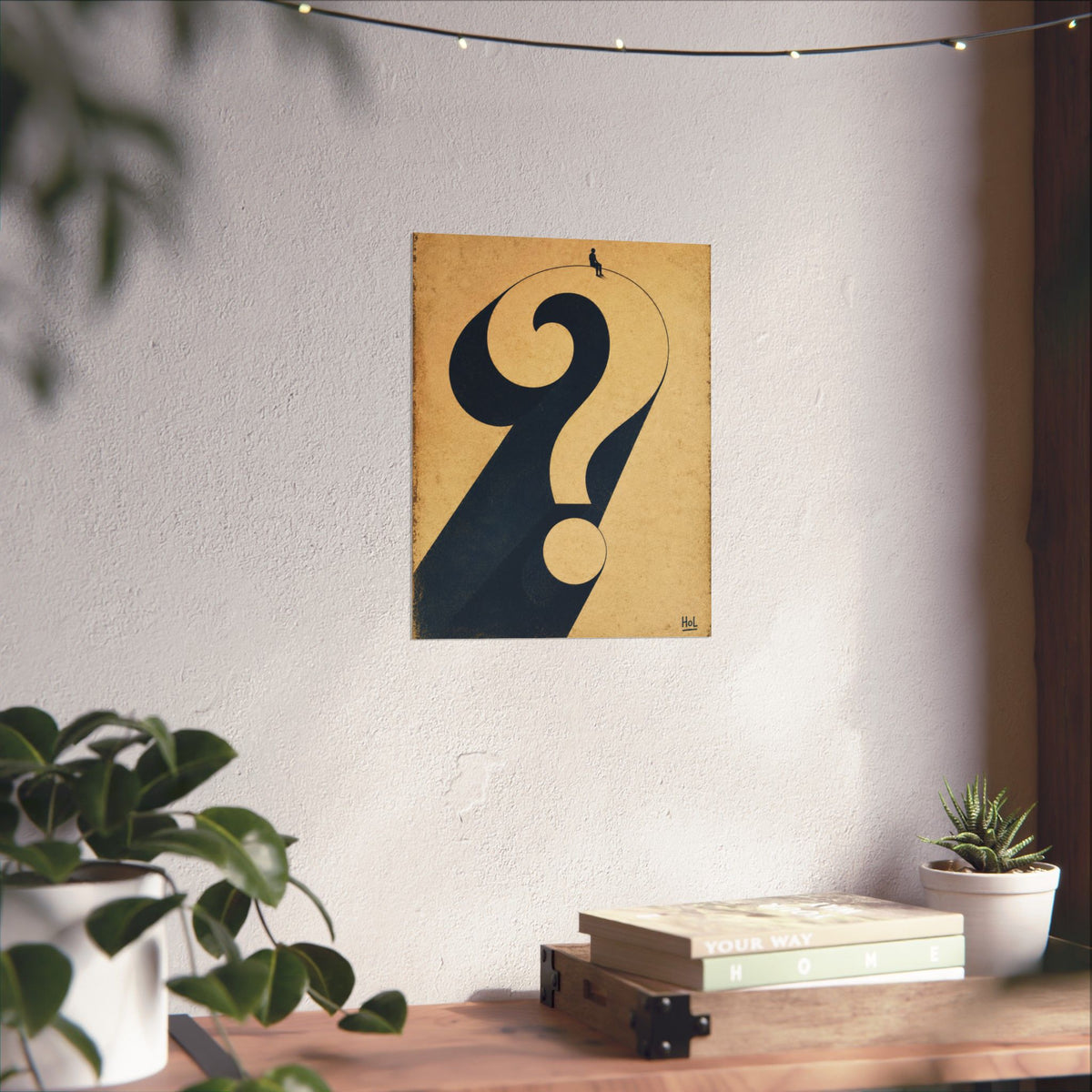 Question Mark Poster — Minimalist Surreal Matte Vertical Art Print