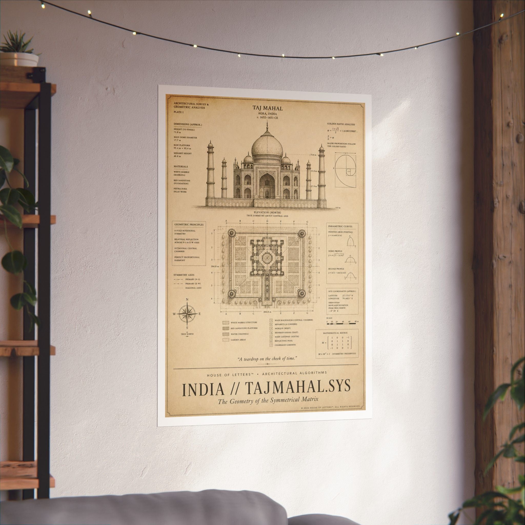 India // TajMahal.Sys Architectural Blueprint Print — The Architectural Algorithms Series (Edition 6 of 7)