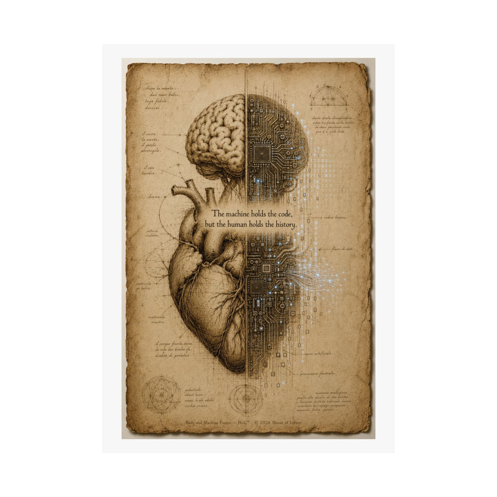 Renaissance AI Manifesto Poster — Vintage Da Vinci Sketch Wall Art