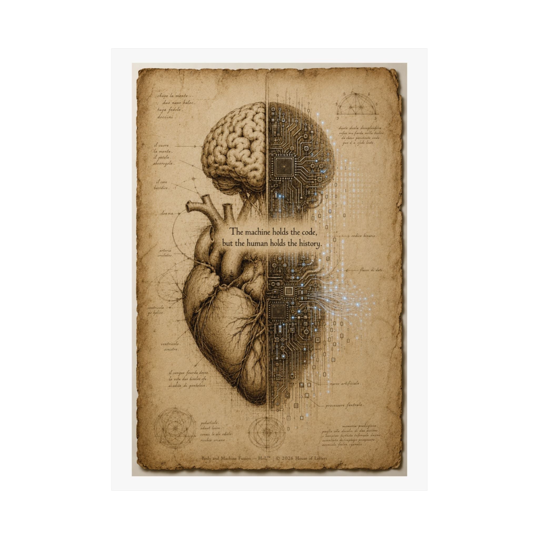 Renaissance AI Manifesto Poster — Vintage Da Vinci Sketch Wall Art
