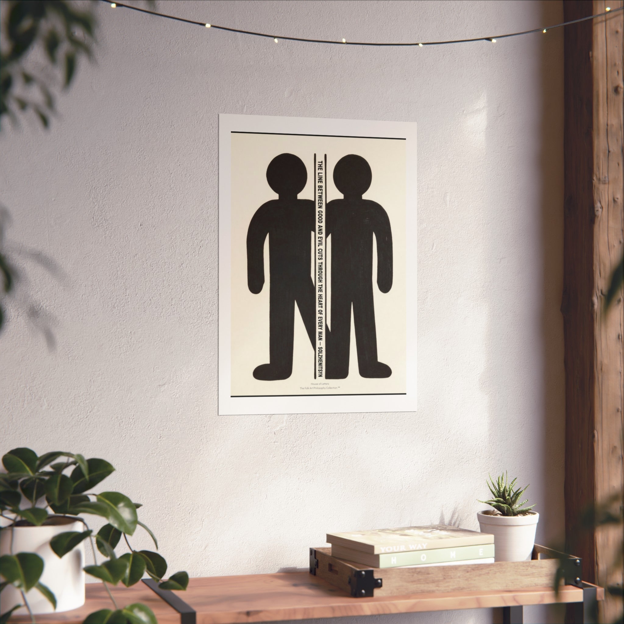 Fine Art Poster – Minimalist Two Figures Wall Art Print - The Folk Art Philosophy Collection