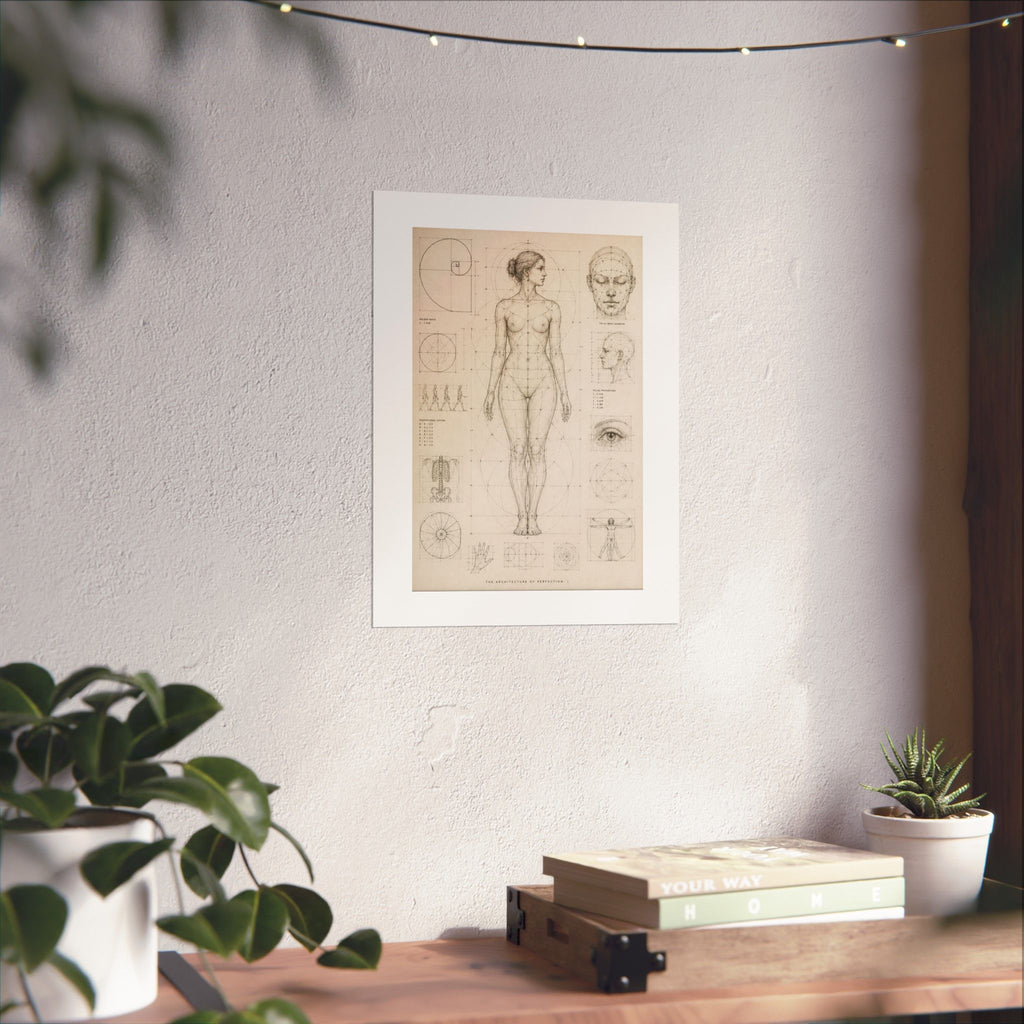 Anatomical Study Matte Poster — Vintage Human Proportions Print