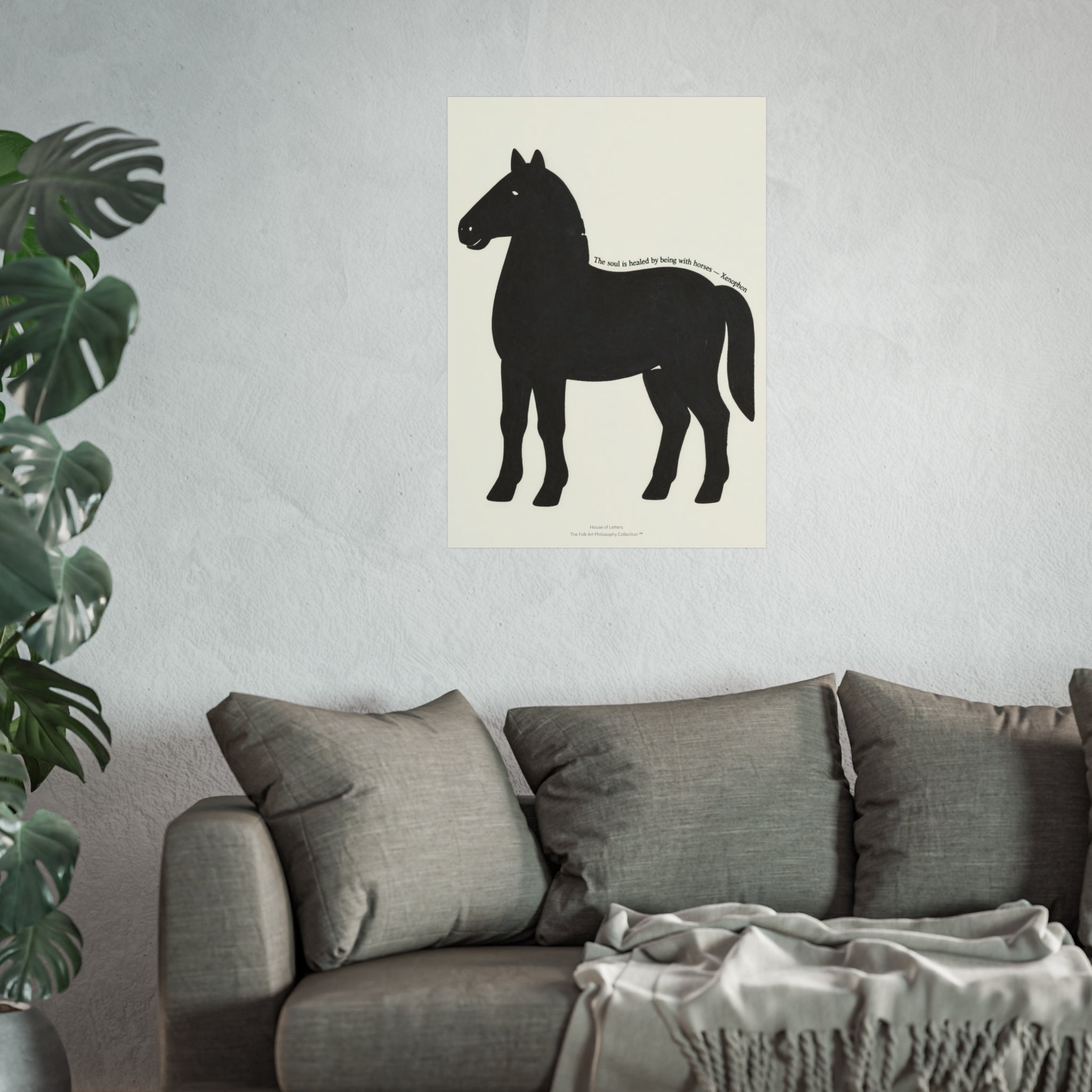 Fine Art Poster — Minimalist Horse Wall Art Print “The soul is healed by being with horses”