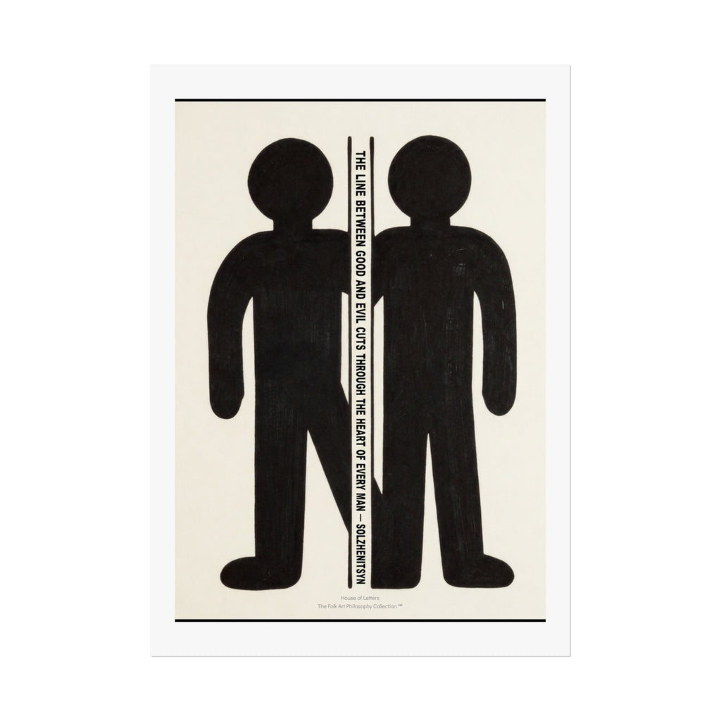Fine Art Poster – Minimalist Two Figures Wall Art Print - The Folk Art Philosophy Collection