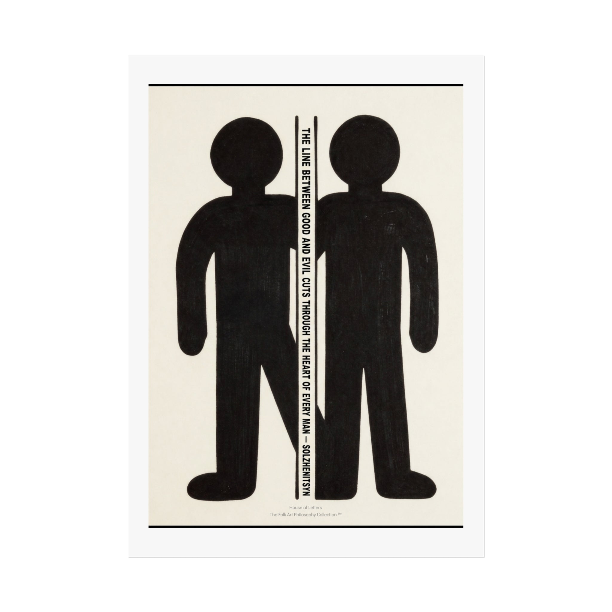 Fine Art Poster – Minimalist Two Figures Wall Art Print - The Folk Art Philosophy Collection
