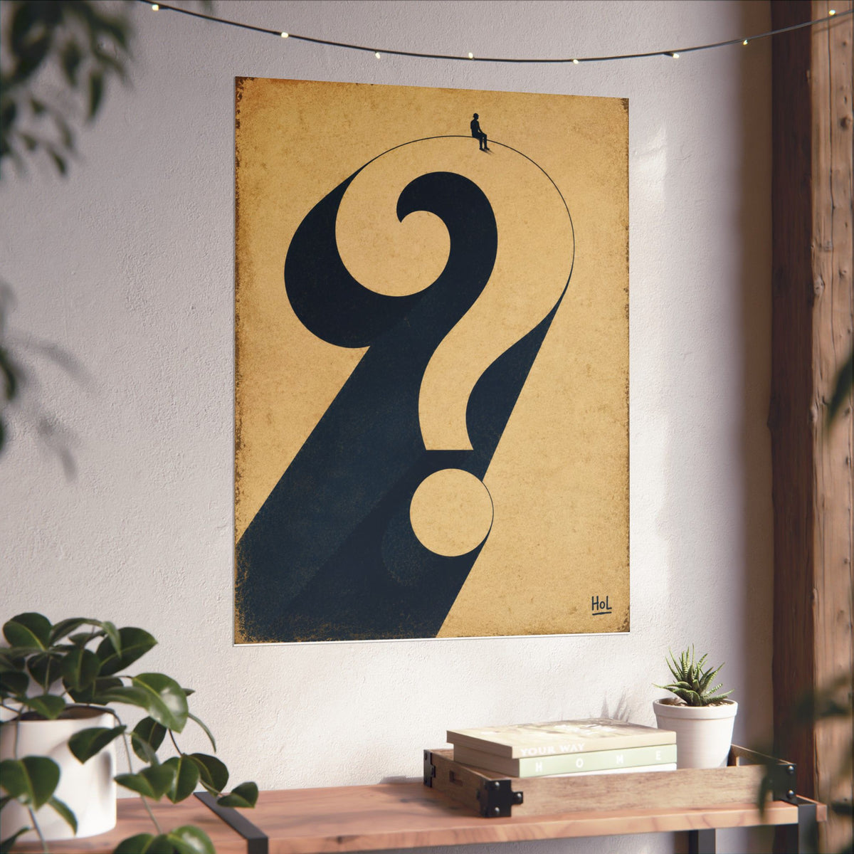 Question Mark Poster — Minimalist Surreal Matte Vertical Art Print