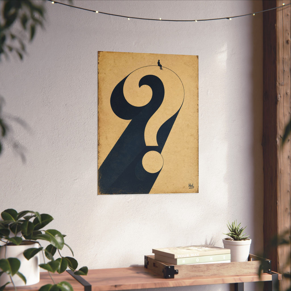 Question Mark Poster — Minimalist Surreal Matte Vertical Art Print