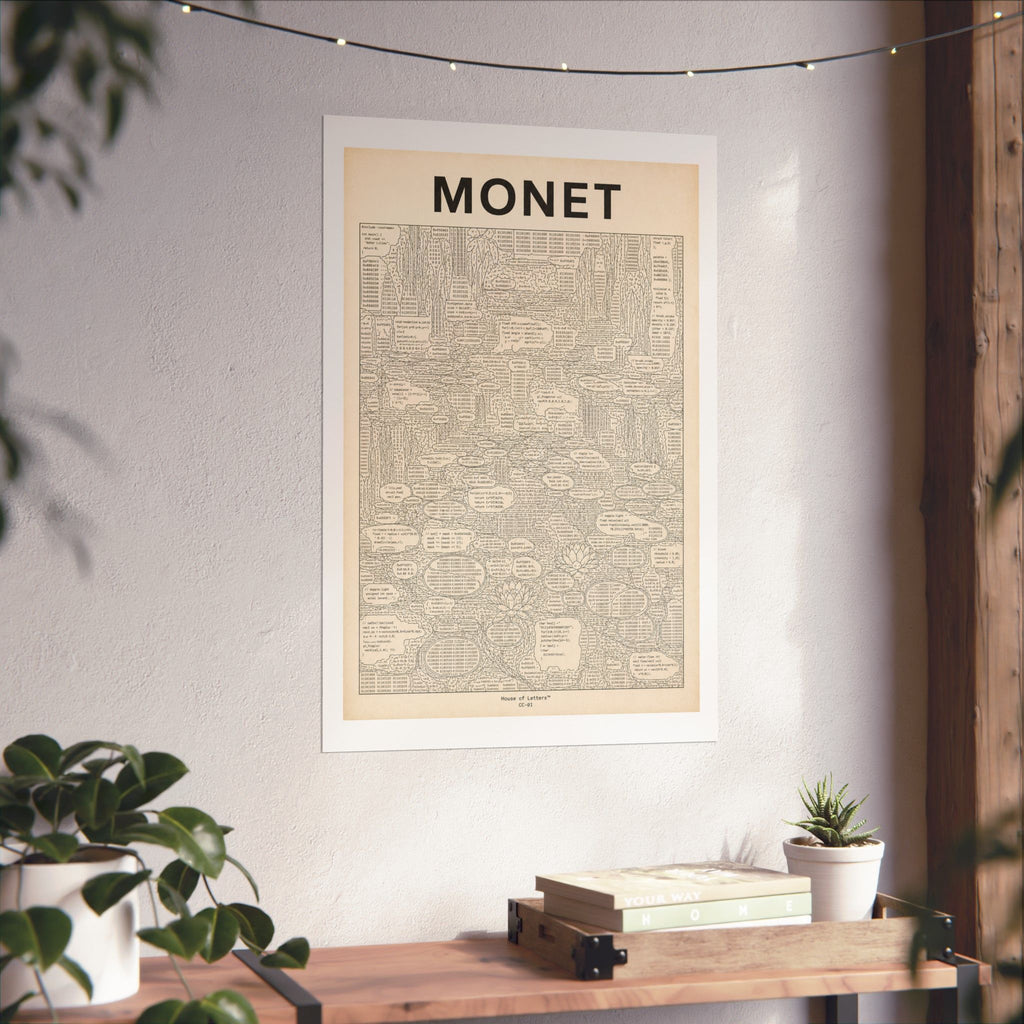 Monet Coded Art Print | Abstract Programmed Flowchart Poster | Tech & Fine Art Fusion