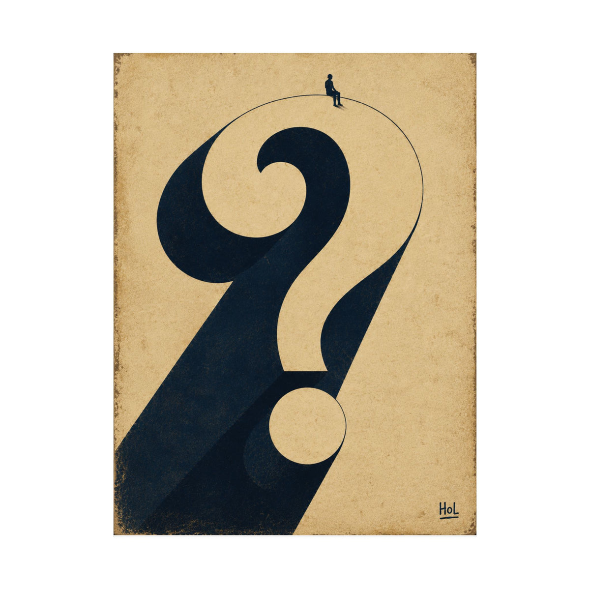 Question Mark Poster — Minimalist Surreal Matte Vertical Art Print