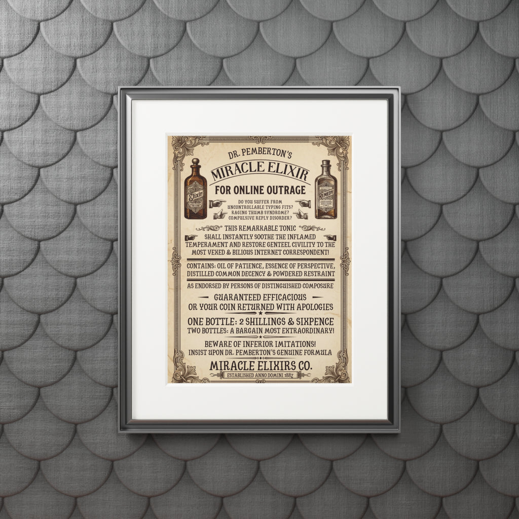 Vanquish Scroll Fatigue (Miracle Elixirs No. 01) — Satirical Fine Art Print