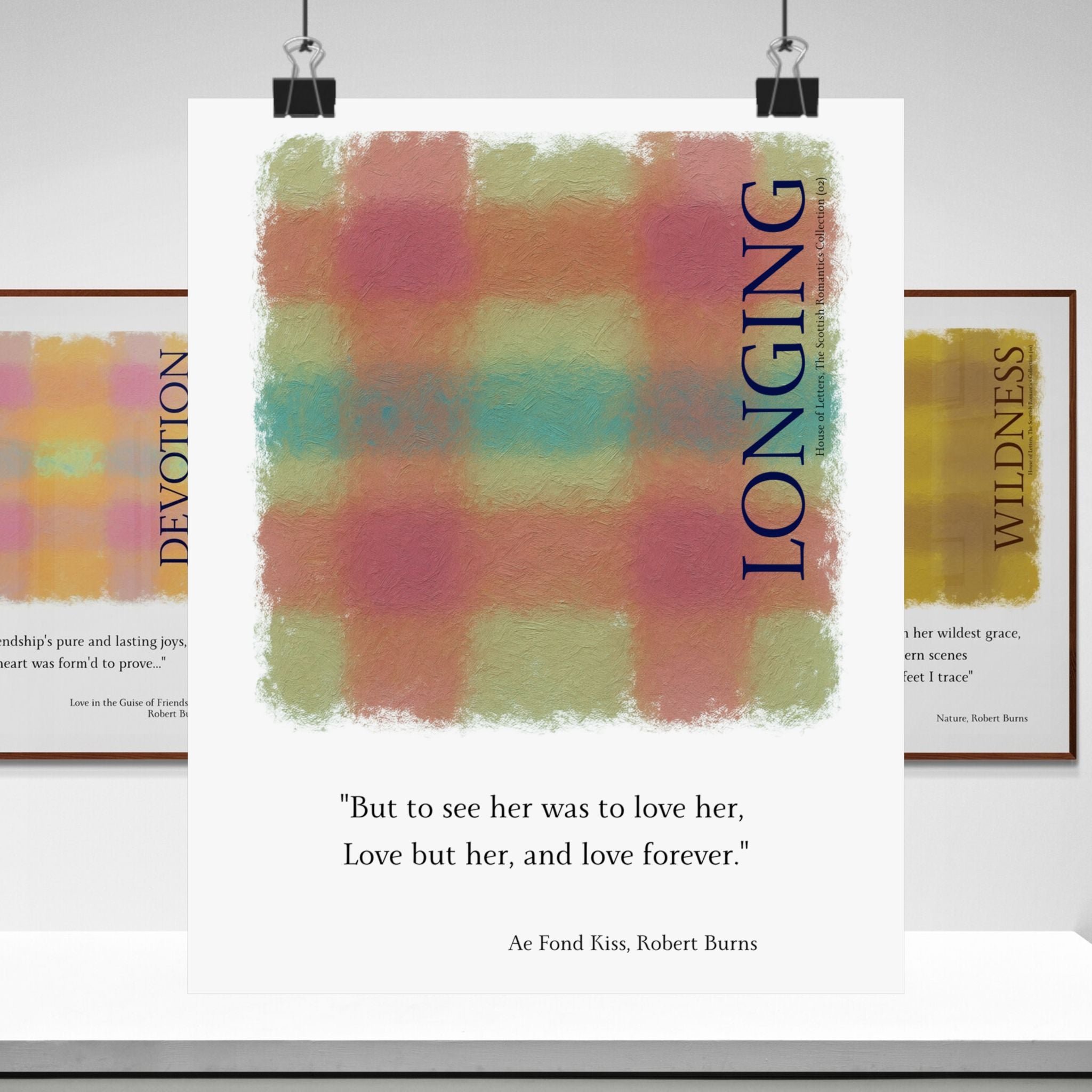 Robert Burns "Longing" Tartan Poster — Scottish Romantic Literary Wall Art