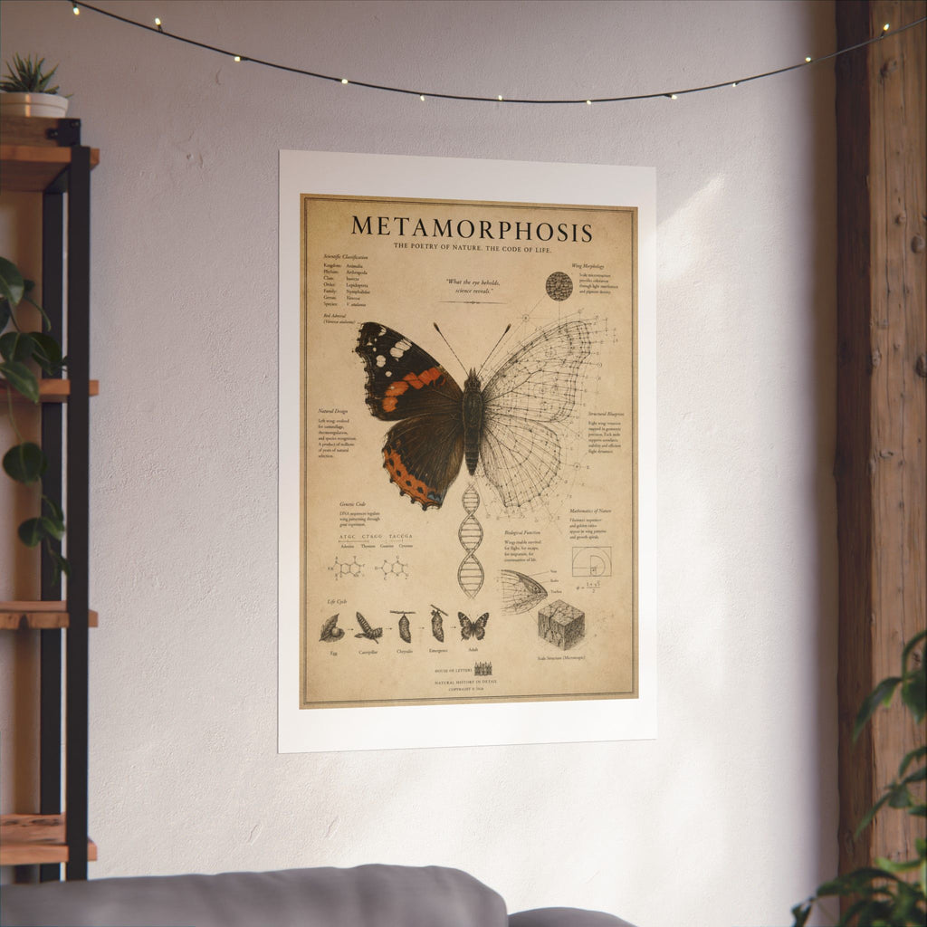 The Anatomy of Metamorphosis" Premium Art Print - The Poetry of Nature Meets the Code of Life