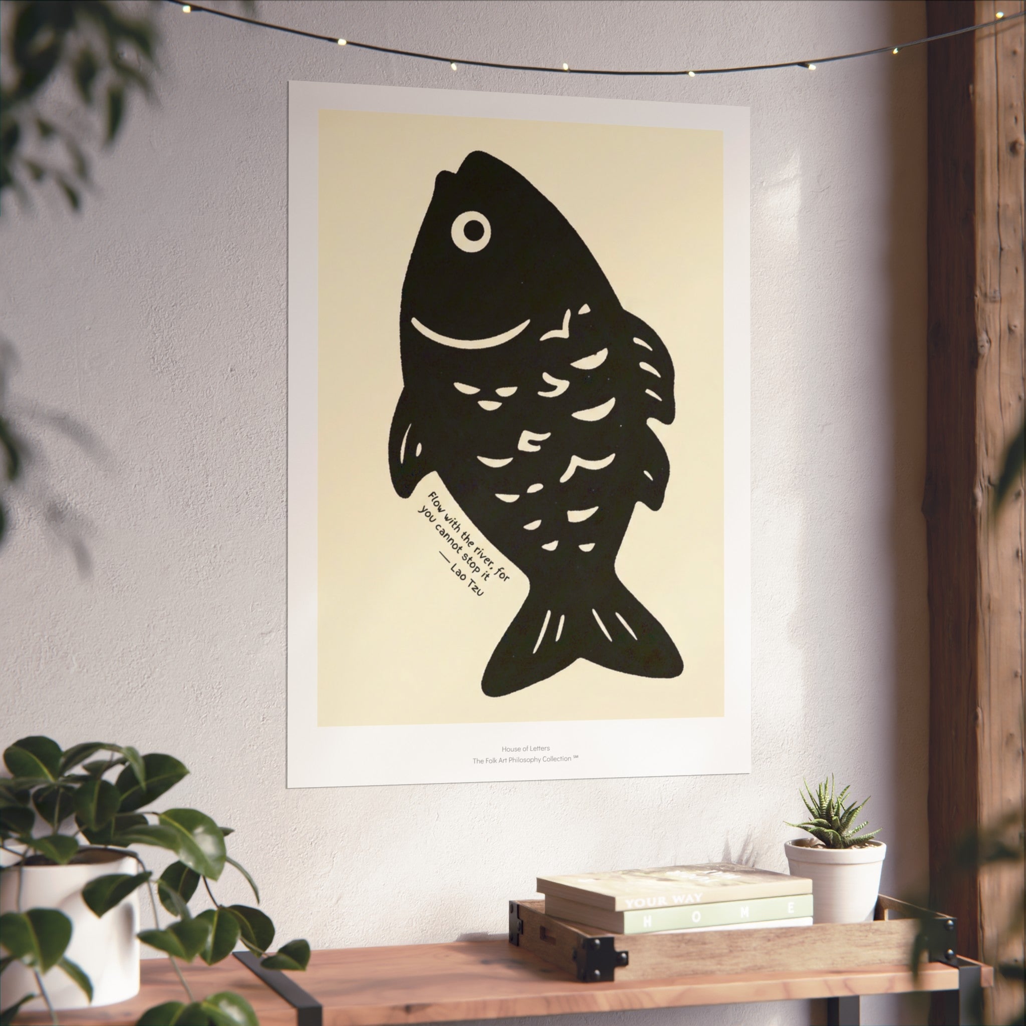 Fine Art Poster – Minimalist Fish Wall Art Print - The Folk Art Philosophy Collection