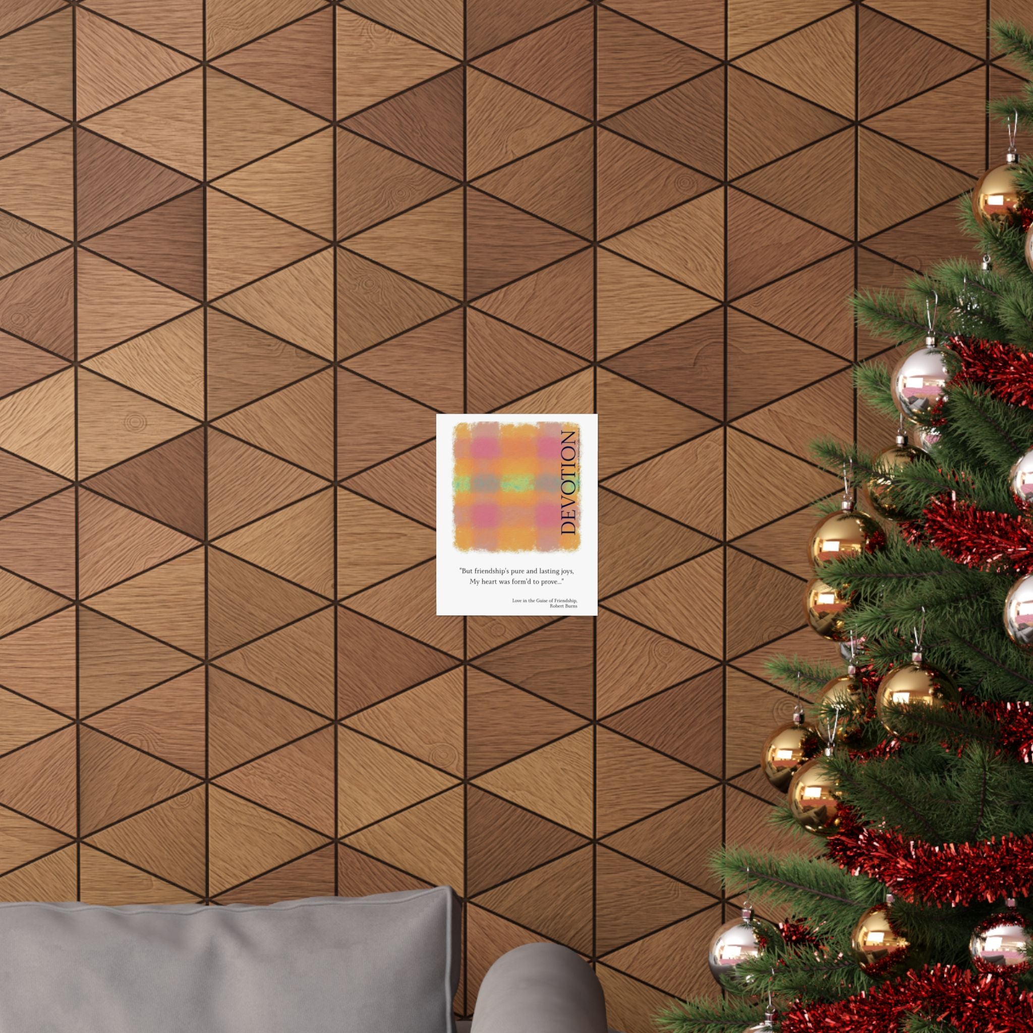 Robert Burns 'Devotion' Tartan Poster — Scottish Romantic Literary Wall Art