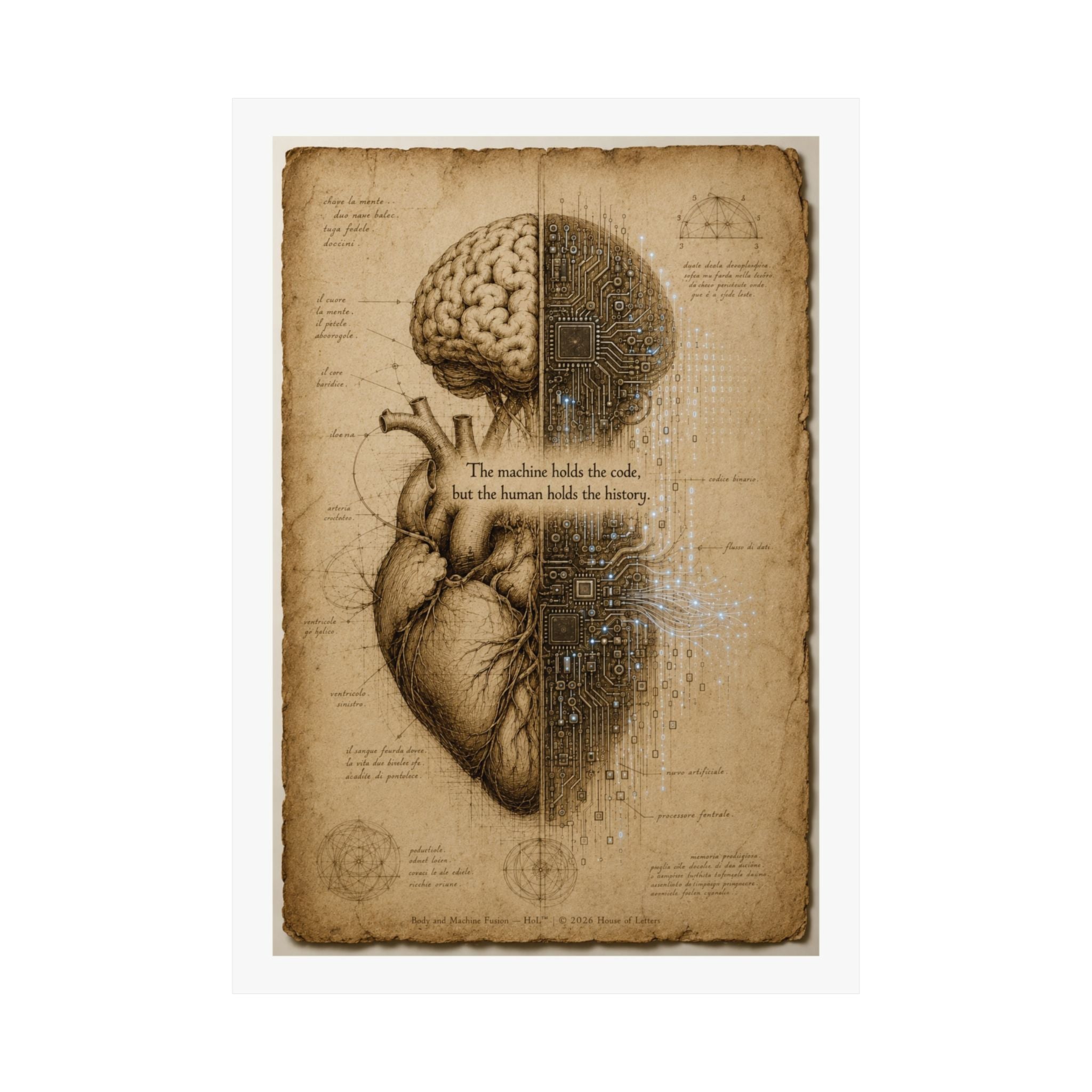 Renaissance AI Manifesto Poster — Vintage Da Vinci Sketch Wall Art