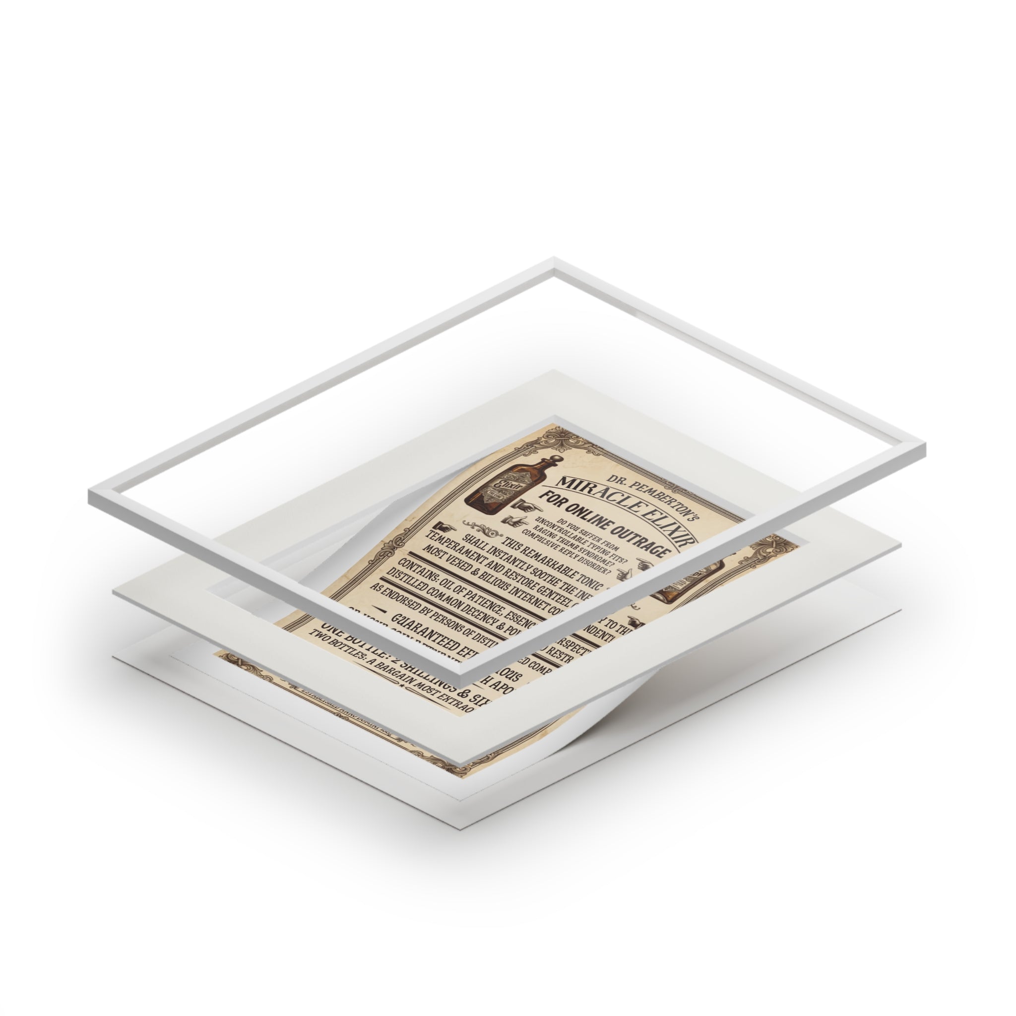 Vanquish Scroll Fatigue (Miracle Elixirs No. 01) — Satirical Fine Art Print