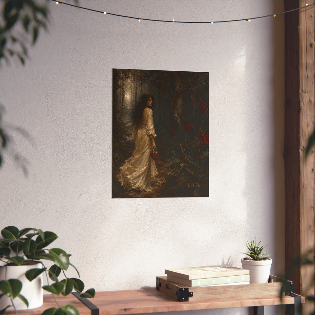 Red Flags — Satirical Fine Art Pre-Raphaelite Oil Print