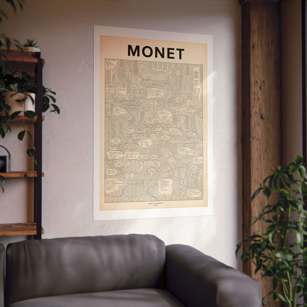 Monet Coded Art Print | Abstract Programmed Flowchart Poster | Tech & Fine Art Fusion