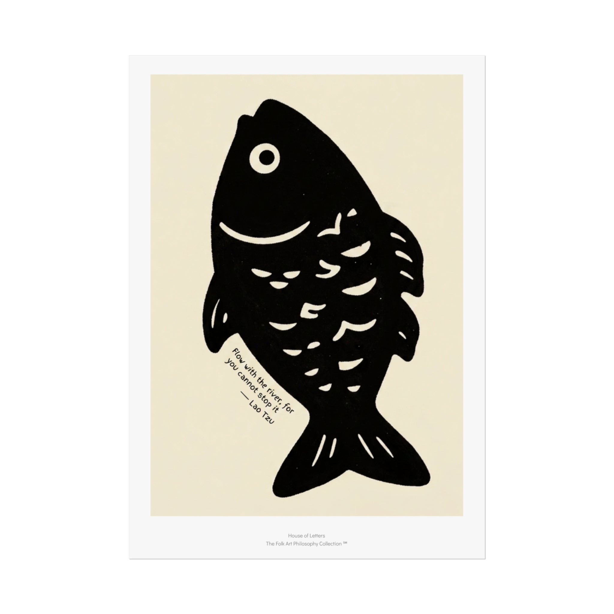 Fine Art Poster – Minimalist Fish Wall Art Print - The Folk Art Philosophy Collection