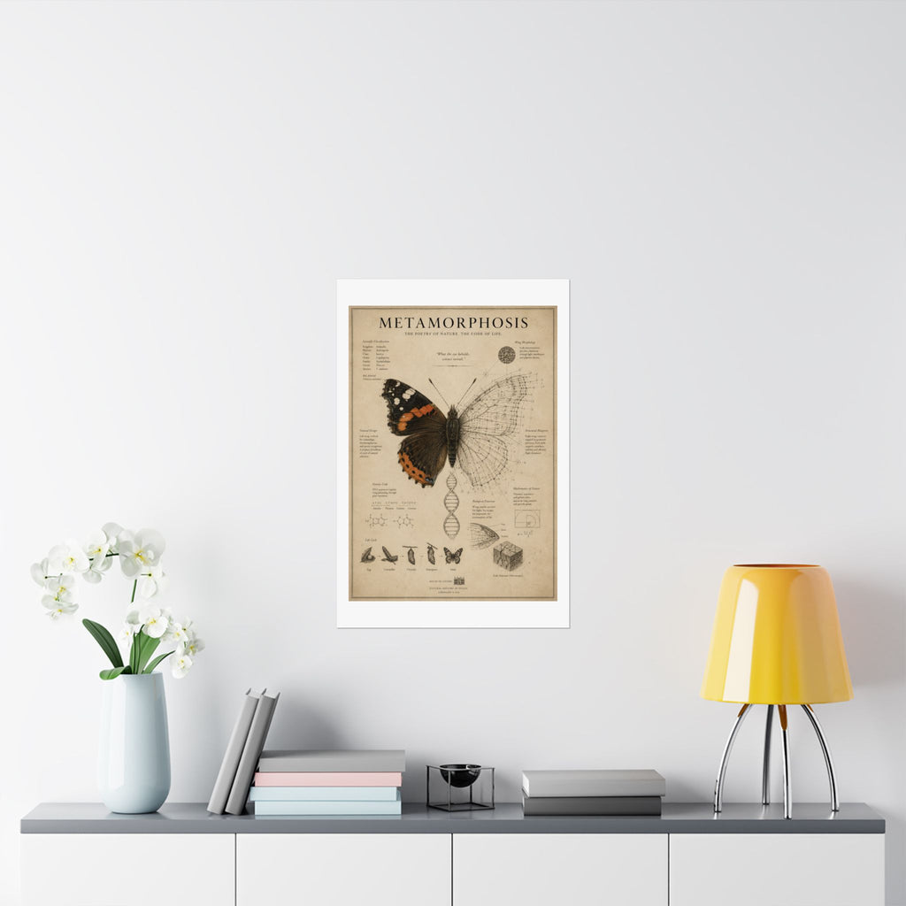 The Anatomy of Metamorphosis" Premium Art Print - The Poetry of Nature Meets the Code of Life