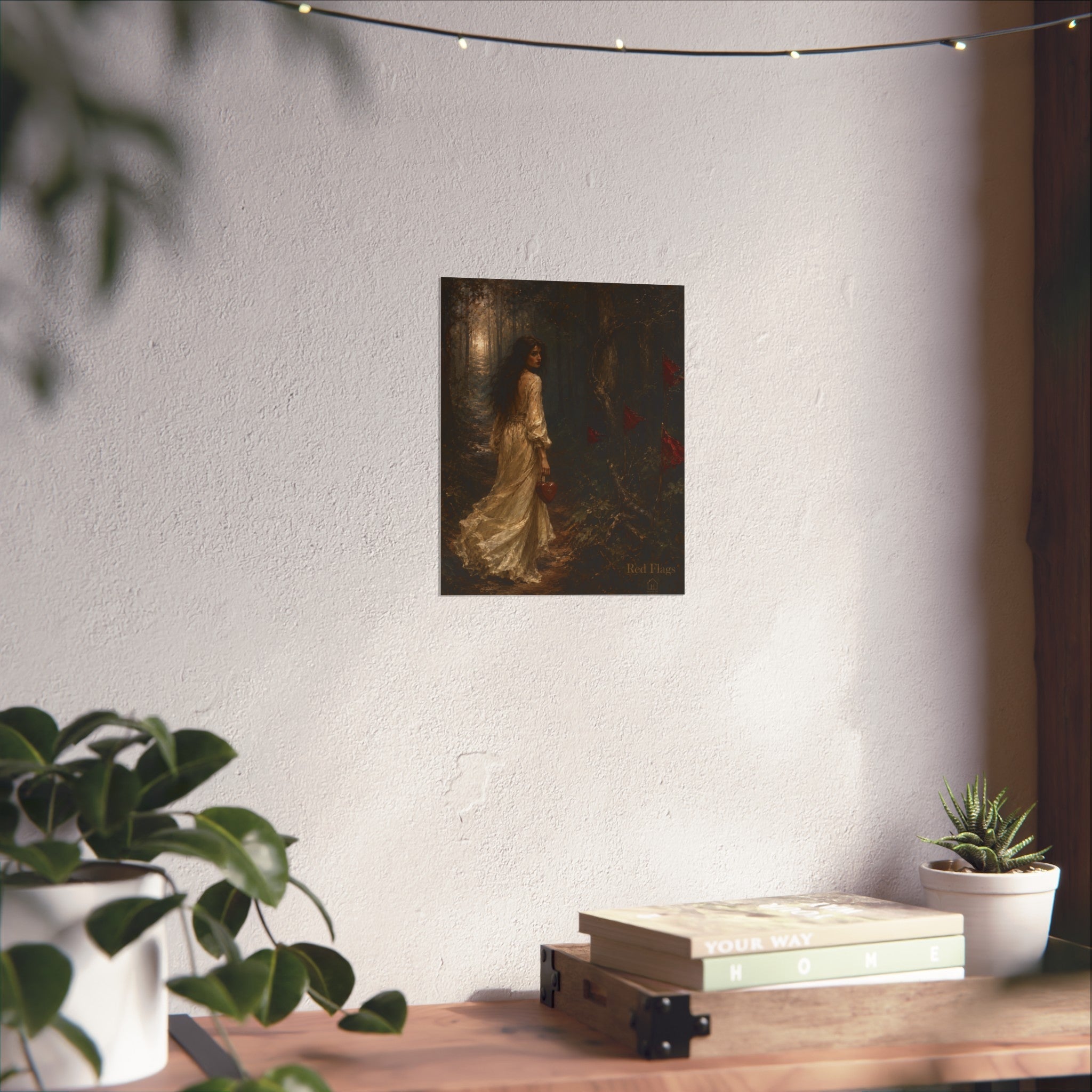 Red Flags — Satirical Fine Art Pre-Raphaelite Oil Print