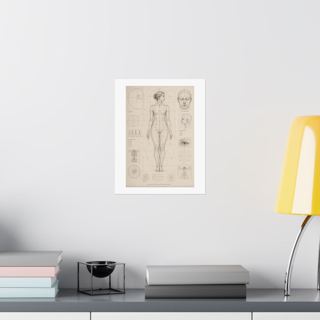 Anatomical Study Matte Poster — Vintage Human Proportions Print