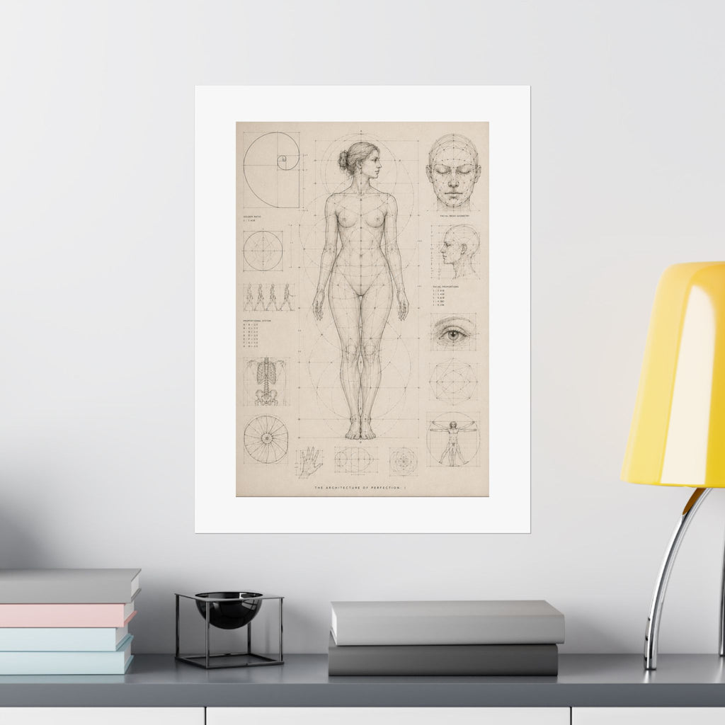 Anatomical Study Matte Poster — Vintage Human Proportions Print