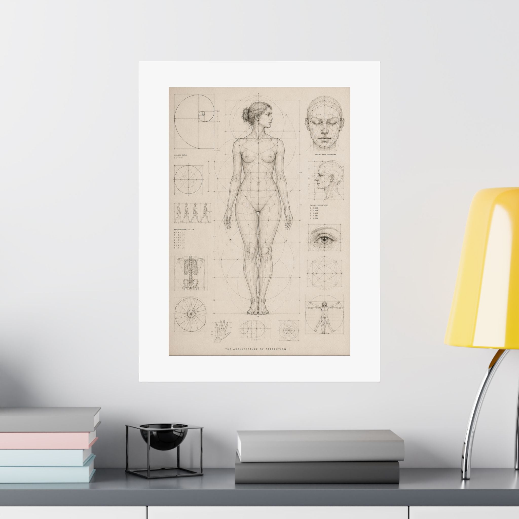 Anatomical Study Matte Poster — Vintage Human Proportions Print