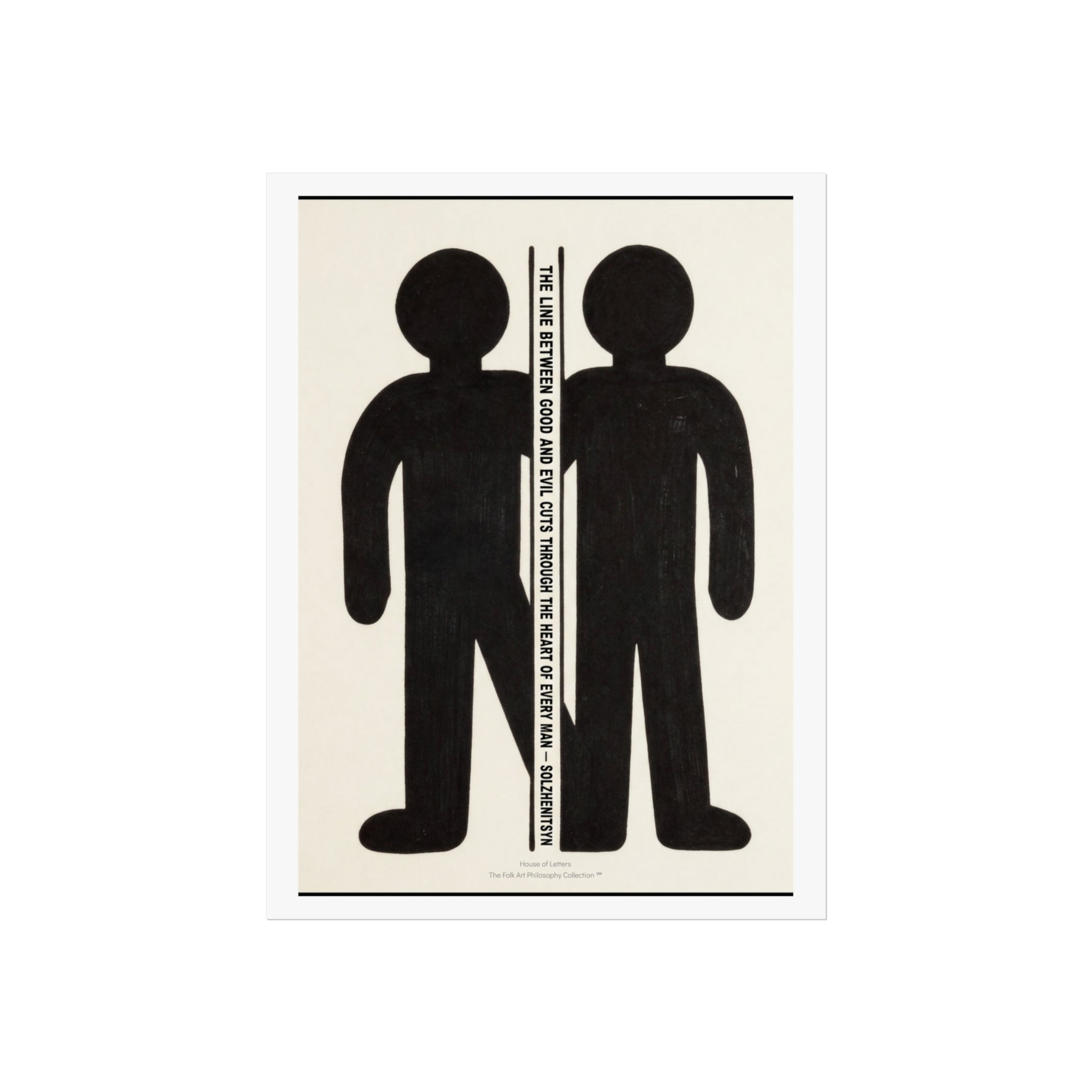 Fine Art Poster – Minimalist Two Figures Wall Art Print - The Folk Art Philosophy Collection