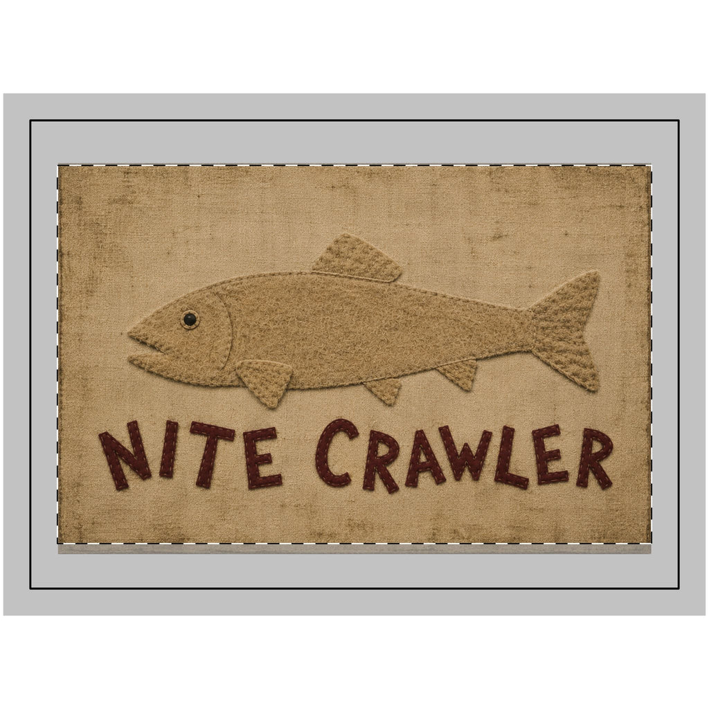 Nite Crawler Fish Wall Tapestry — Rustic Fishing Decor