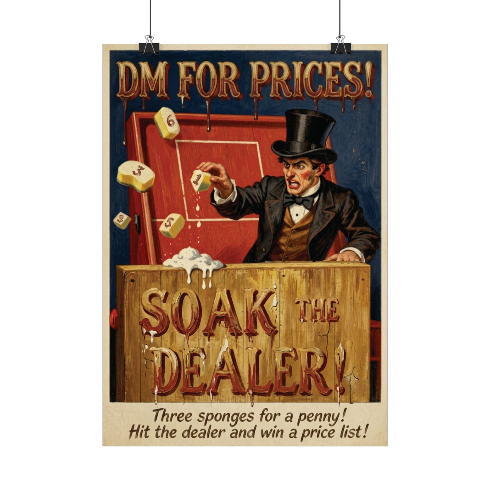 Soak the Dealer (No DM Required) - Satirical Vintage Art Print
