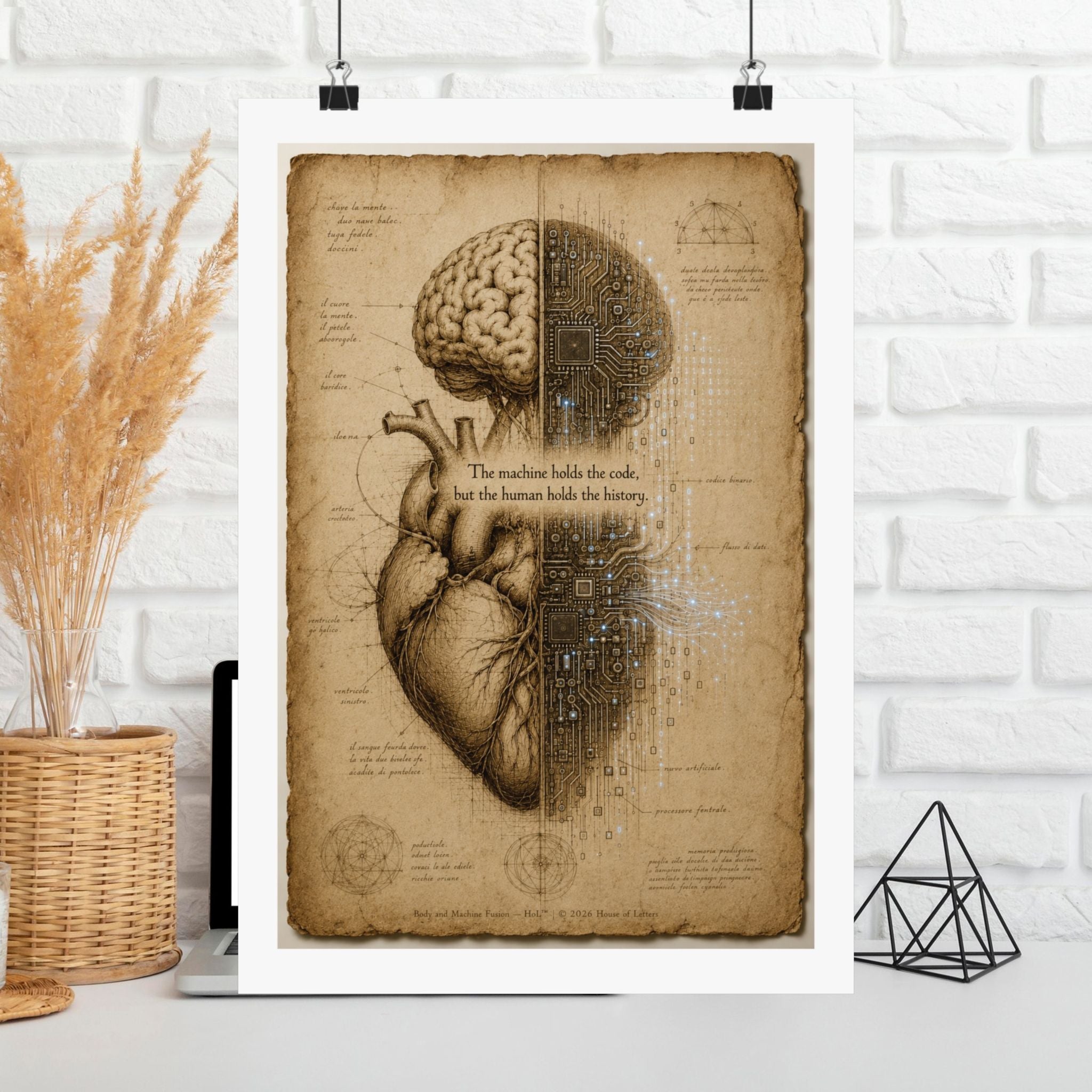 Renaissance AI Manifesto Poster — Vintage Da Vinci Sketch Wall Art