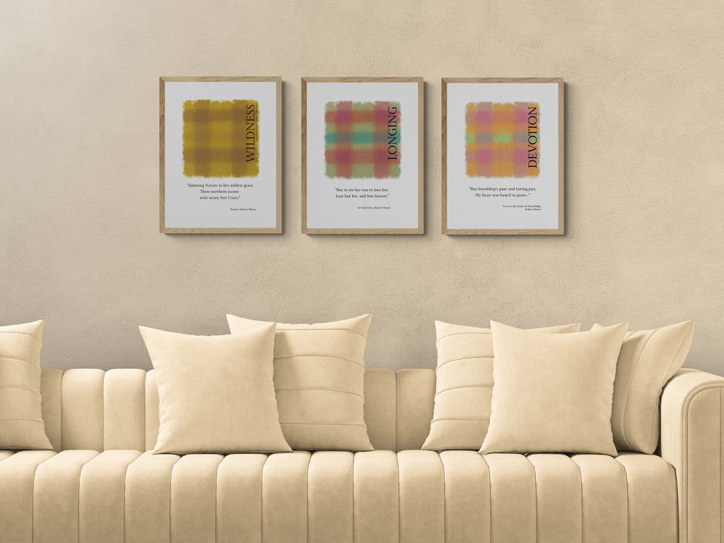 Robert Burns 'Devotion' Tartan Poster — Scottish Romantic Literary Wall Art