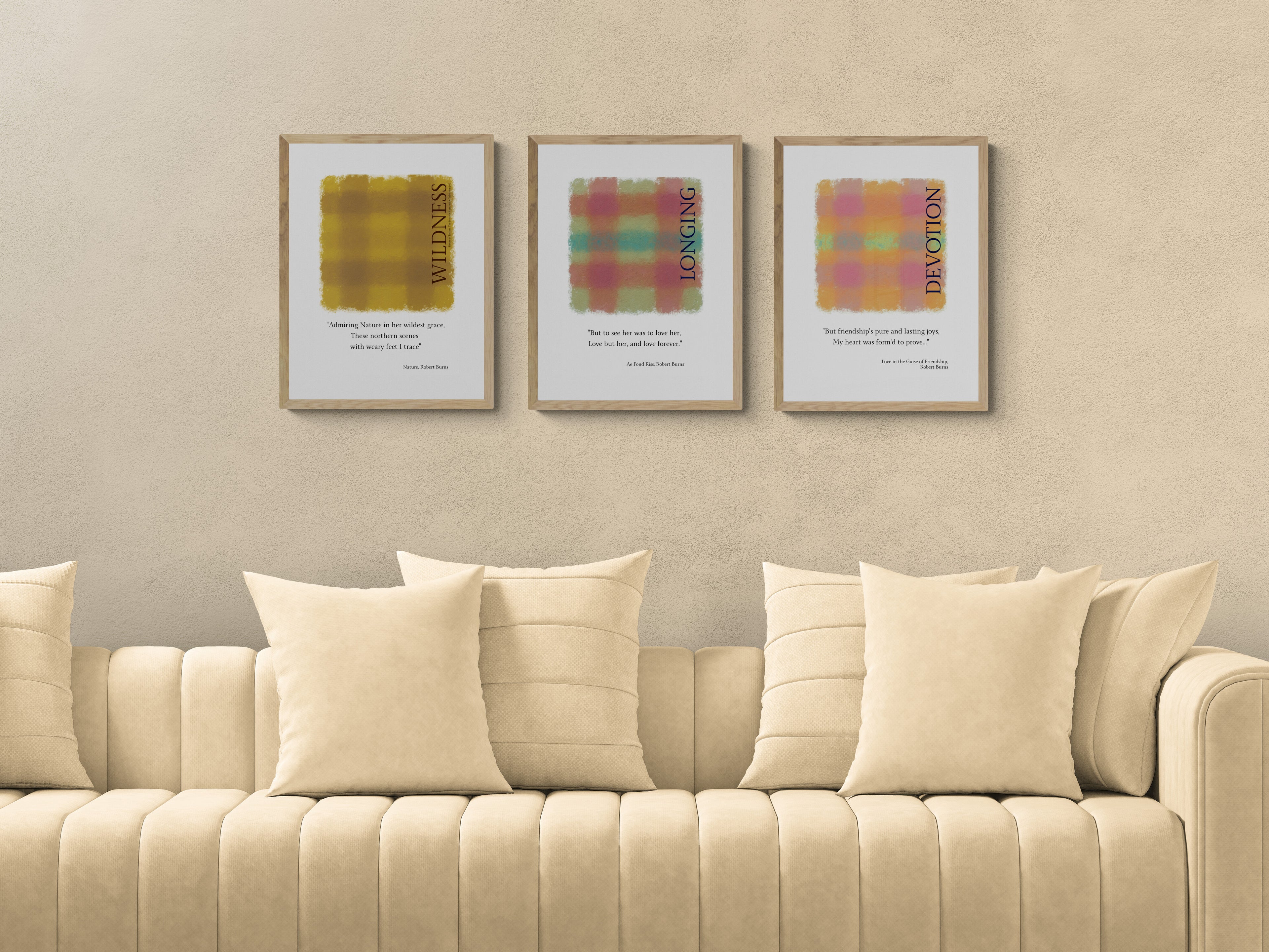 Robert Burns 'Devotion' Tartan Poster — Scottish Romantic Literary Wall Art