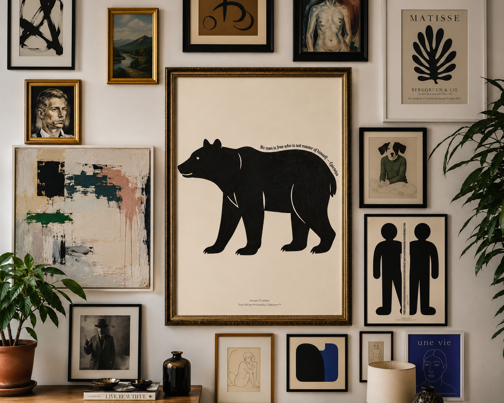 Fine Art Poster – Minimalist Two Figures Wall Art Print - The Folk Art Philosophy Collection