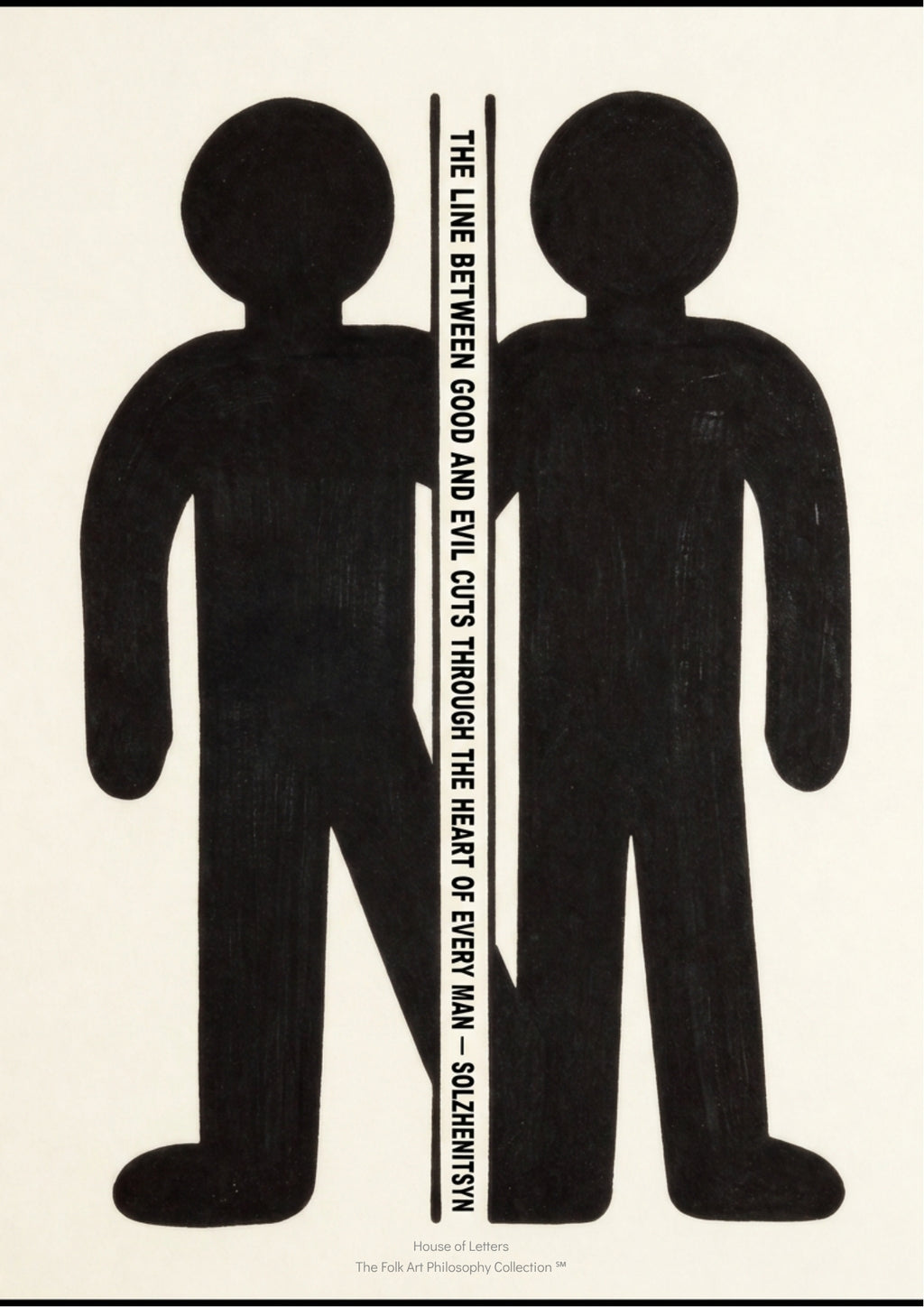 Fine Art Poster – Minimalist Two Figures Wall Art Print - The Folk Art Philosophy Collection