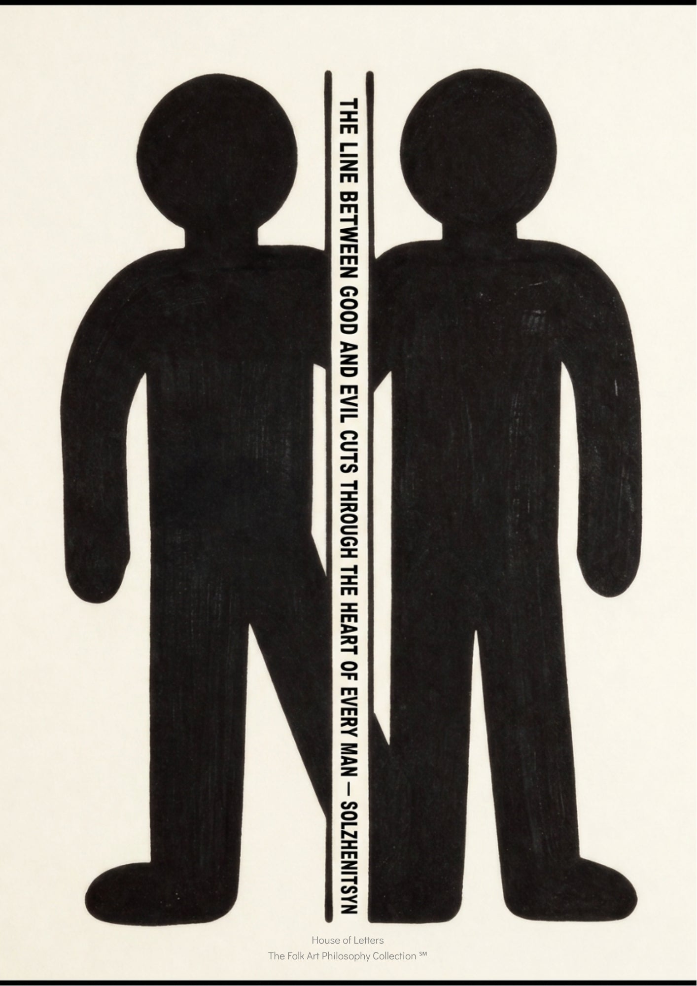 Fine Art Poster – Minimalist Two Figures Wall Art Print - The Folk Art Philosophy Collection