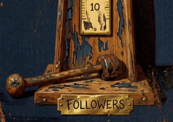 Vintage Fairground Poster — "Test Your Engagement (Followers)"