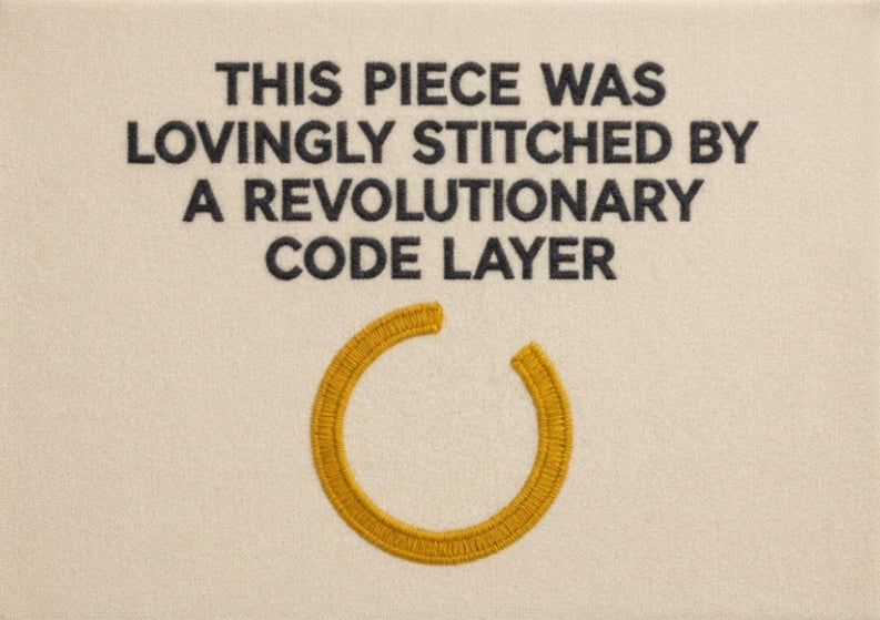 Ironic WiFi Compass Needlepoint Poster — Modern Satire Embroidery Print